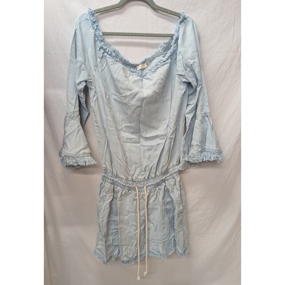 Ramy Brook Esie Off-Shoulder Dress/Romper Washed Denim XS - Picture 2 of 5